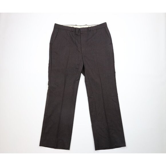 Vtg 70s Streetwear Mens 36x29 Wool Wide Leg Bell Bottoms Chino Pants Brown USA